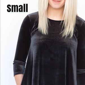 Black velvet swing tunic